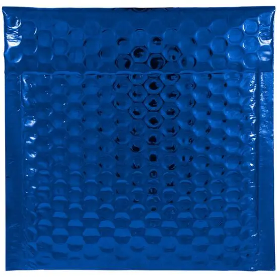 JAM Paper 6" x 6.5" Bubble Padded Mailer with Self Adhesive Closure, 12ct. Blue Metallic {5}