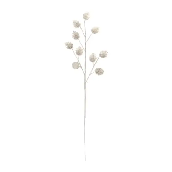 31" Glittered Pinecone Sprays, 6ct. Silver {4}