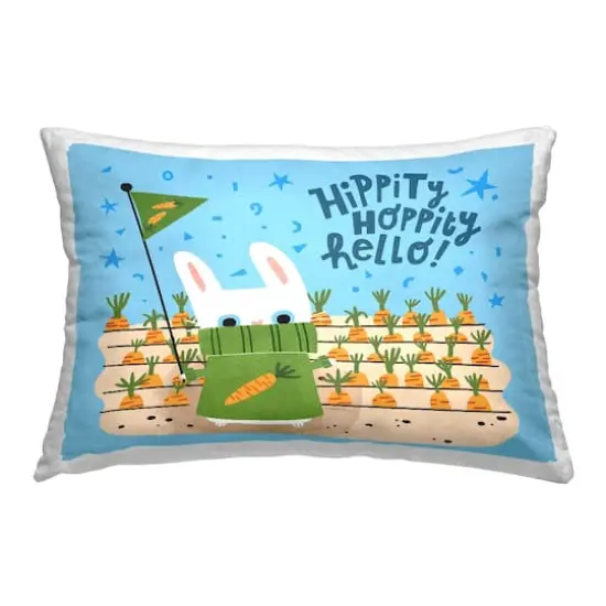 Stupell Industries Hippity Hoppity Hello Bunny Decorative Printed Throw Pillow {1}