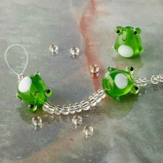 Green Lampwork Glass Frog Beads by Bead Landing&trade; {3}