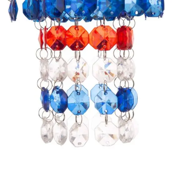 Glitzhome&reg; 19" Solar Lighted Hanging D&eacute;cor with Multicolored Jewel Beads {7}