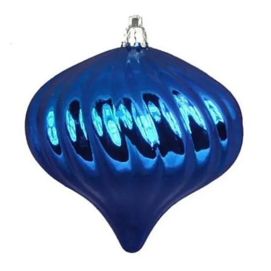 4ct Shiny Lavish Blue Swirl Shatterproof OnionOrnaments {6}