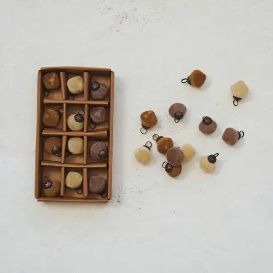 Hello Honey&reg; 1" Boxed Flocked Glass Ornament Set {3}