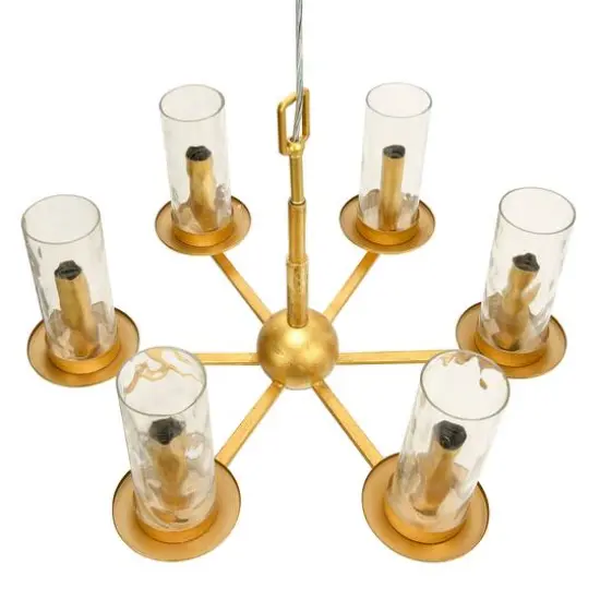 Hello Honey&reg; Antiqued Gold 6-Light Chandelier {7}