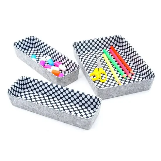 Welaxy Felt 3 Piece Polka Dot Drawer Organizer Set {3}