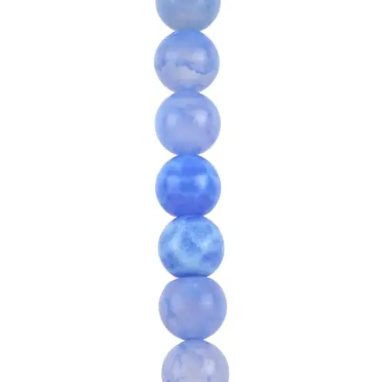Blue Dyed Fire Agate Round Beads, 8mm by Bead Landing&trade; {1}