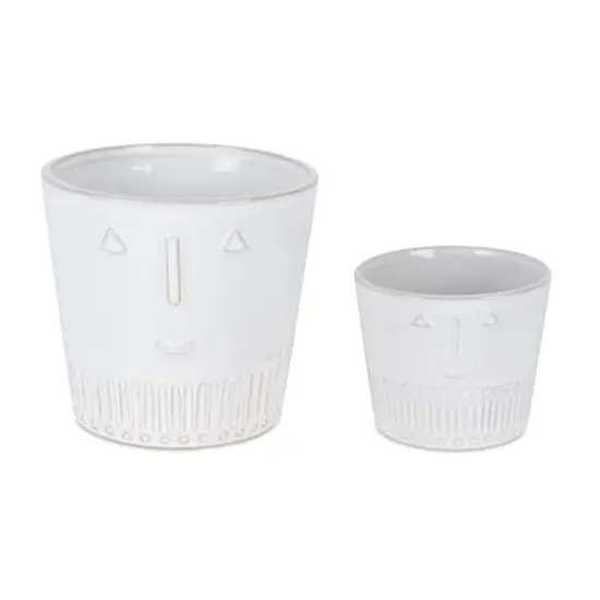 Glazed Decorative Porcelain Face Pot Set {1}