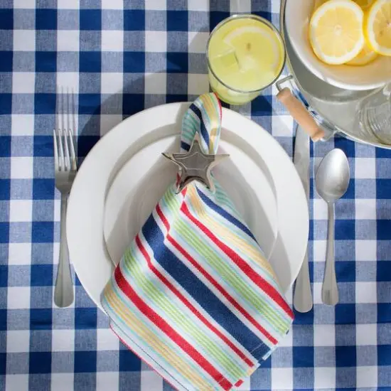 DII&reg; Basic Primary Saturated Stripe Cloth Dinner Napkins, 6ct. {8}