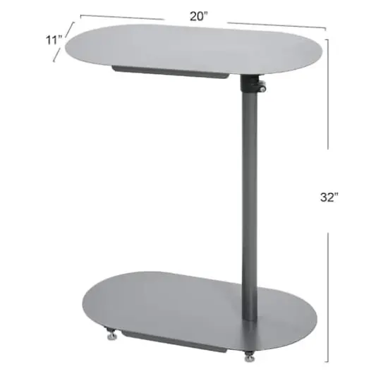 Hello Honey&reg; Modern Adjustable C-Shaped End Table Gray {8}