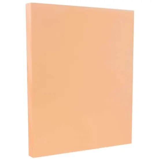 JAM Paper 8.5'' x 11'' 67lb. Vellum Bristol Cardstock, 50 Sheets Peach {1}