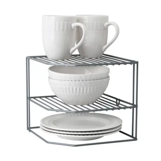 Kitchen Details Gray Corner Shelf Organizer {1}
