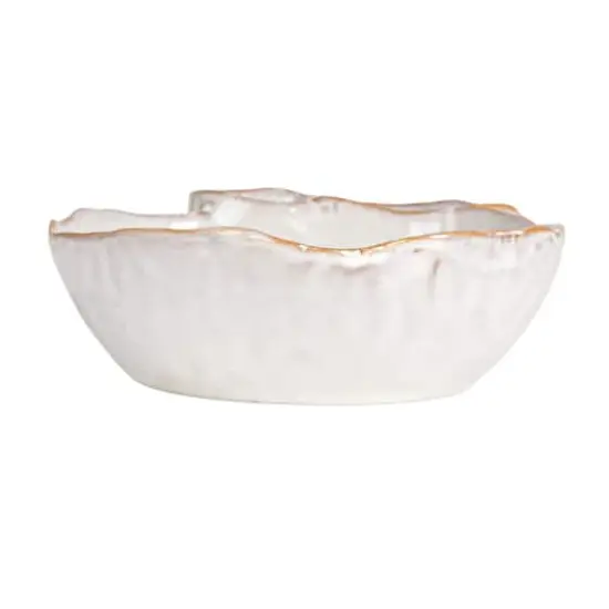 Hello Honey&reg; 8" White Tri-Section Stoneware Dish {9}