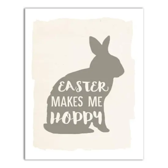 Easter Makes Me Hoppy 1 11" x 14" Canvas Wall Art {1}