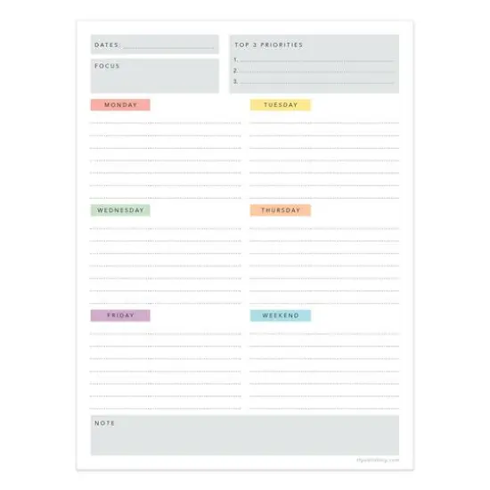 Simply Weekly Color Coded Task Pad {3}