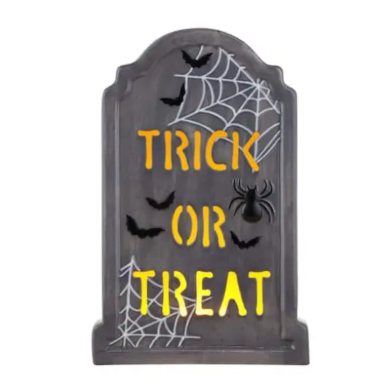 Mr. Halloween 10" Ceramic LED Trick Or Treat Tombstone {3}
