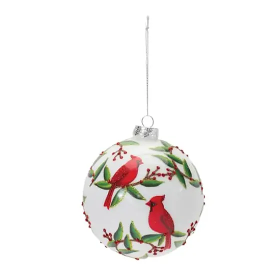 6ct. Cardinal Bird Glass Ball Ornaments {3}