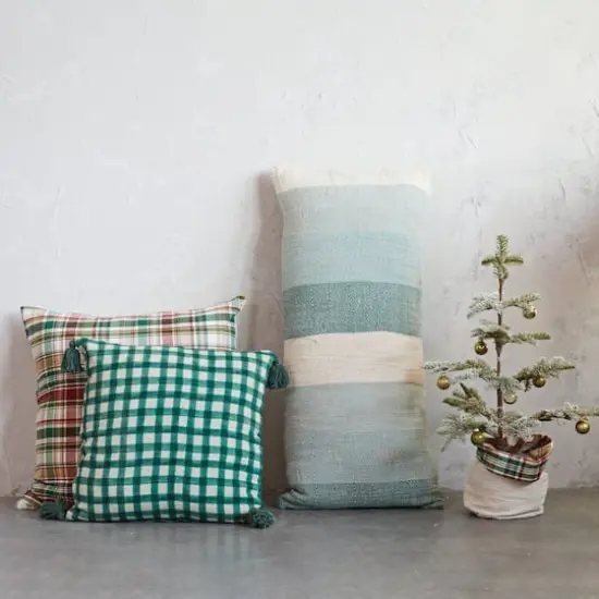 Hello Honey&reg; Multicolor Woven Cotton Slub Lumbar Pillow with Stripes {3}