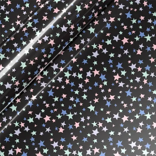 Siser&reg; EasyPatterns&reg; Plus Starfetti Heat Transfer Vinyl Black/Pink {1}