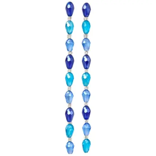 Aqua Teardrop Faceted Glass Beads, 11mm by Bead Landing&trade; {4}