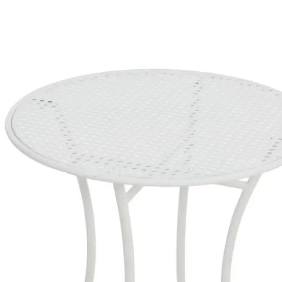 Hello Honey&reg; Metal Cane Outdoor Bistro Patio Set White {4}