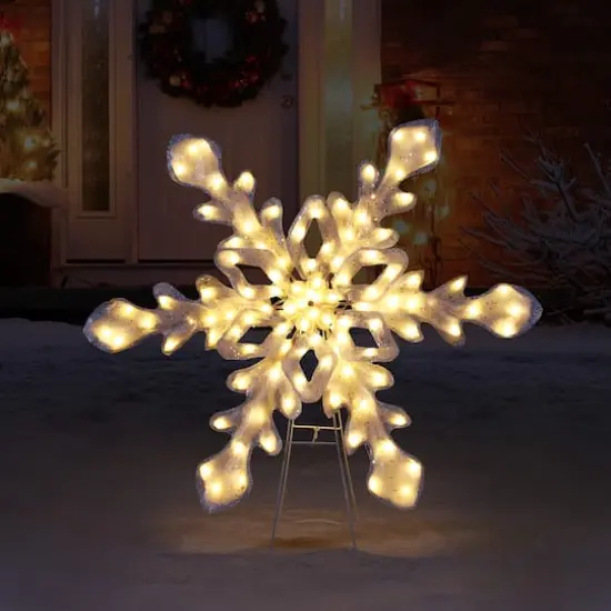 35" Outdoor Twinkling LED Snowflake {3}