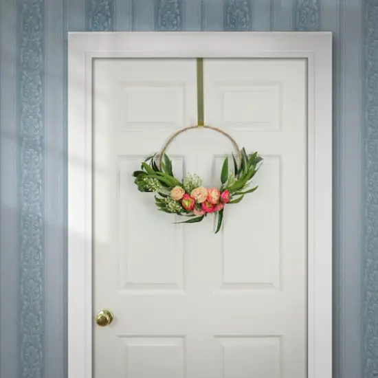 16" Eucalyptus & Buttercup Hoop Wreath {3}