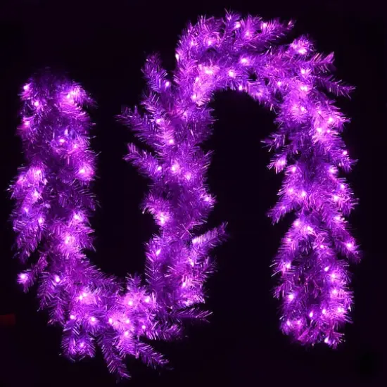 9ft. Pre-Lit Crystal Silver Metallic Garland {7}