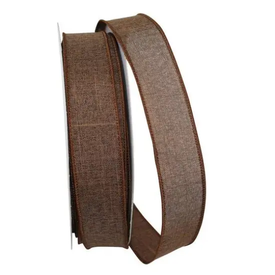 JAM Paper 1.5" x 50yd. Linen Wired Ribbon Orange {2}