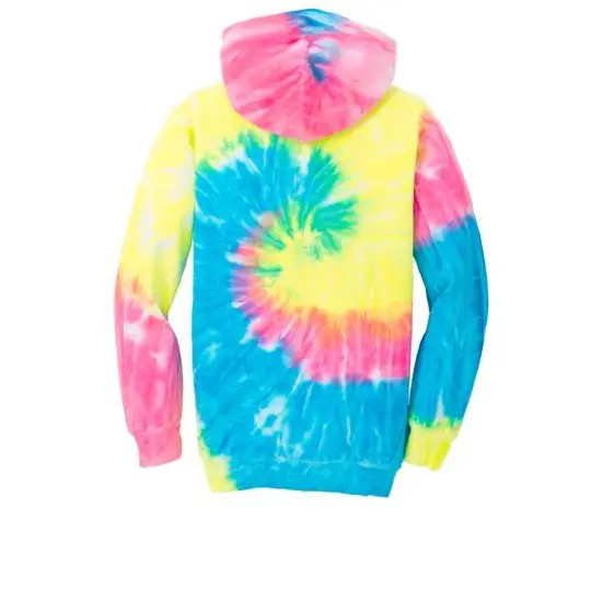 Port & Company&reg; Youth Tie-Dye Pullover Hooded Sweatshirt Neon Rainbow {5}