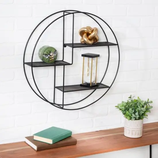Honey Can Do 3-Tier Steel Circle Wall Shelf {3}
