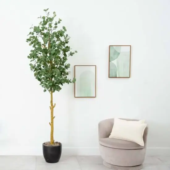 9ft. Potted Green Artificial Eucalyptus Tree {9}