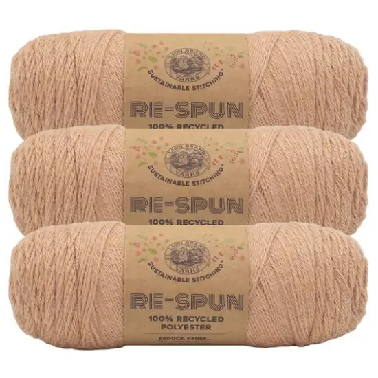 3 Pack Lion Brand&reg; Re-Spun Recycled Yarn Fawn {1}