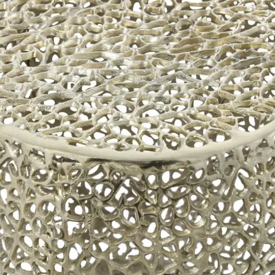 19" Gold Aluminum Coral Accent Table {4}