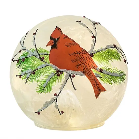 Haute Decor 6" Lighted Cardinal Christmas Globe {3}