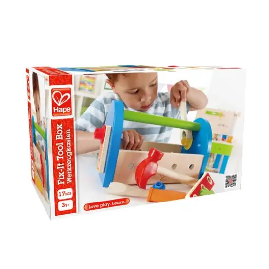 Hape Fix It Kid's Wooden Tool Box Play Set {5}