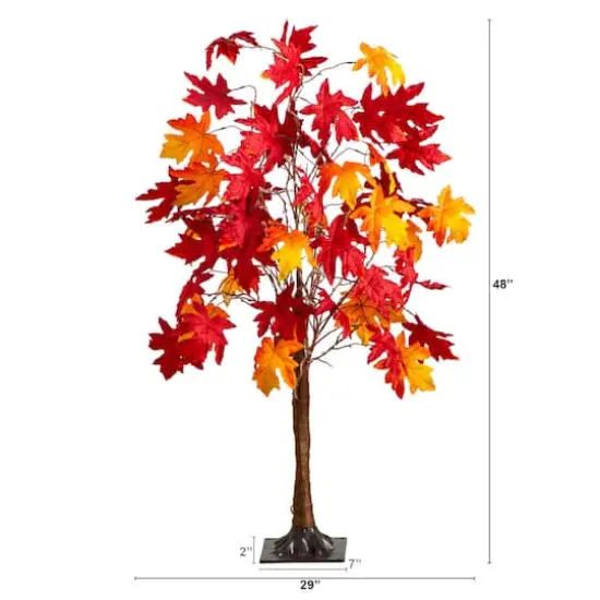 4ft. Pre-Lit Autumn Weeping Maple Artificial Fall Tree with 180 Warm White LED Lights {3}