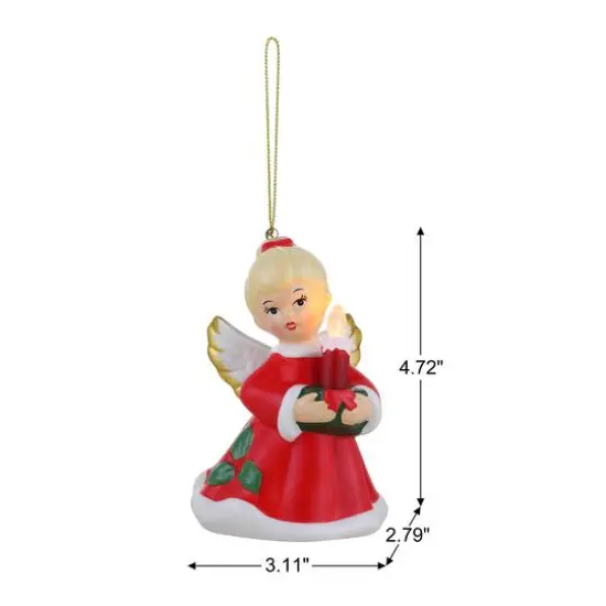 Mr. Christmas Nostalgic Ceramic Angel with Candle Ornament {4}
