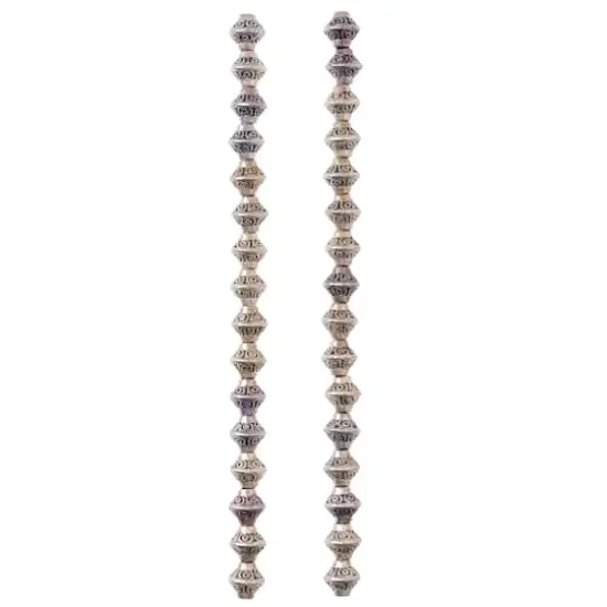 Antique Silver Carved Bicone Beads, 7mm by Bead Landing&trade; {4}