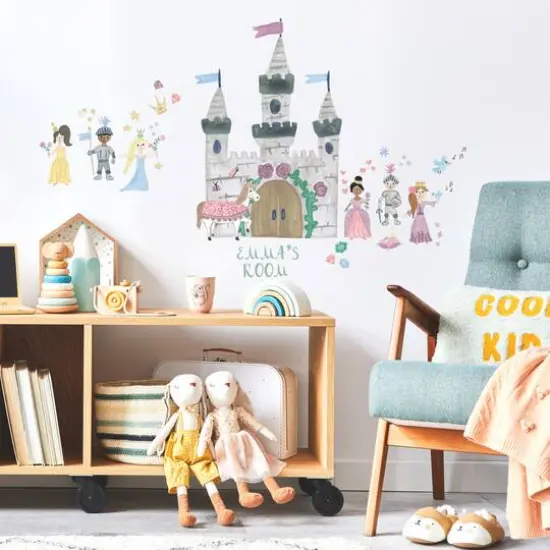 RoomMates Princess & Knight Castle Peel & Stick Giant Wall Decal Set with Alphabet {3}