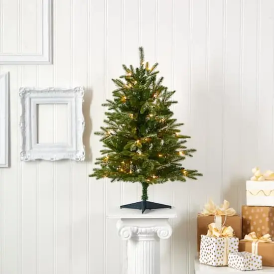 3ft. Pre-Lit Grand Teton Fir Artificial Christmas Tree, Clear LED Lights {3}