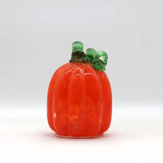  Small Warm White LED Orange Glass Pumpkin by Ashland&reg; {1}