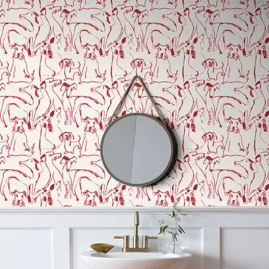 Surface Style Dog Doodle Ink Peel & Stick Wallpaper Lipstick {7}