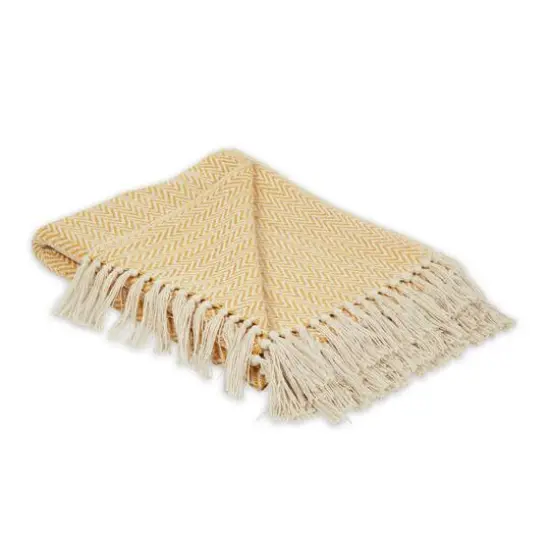 DII&reg; Handloom Chevron Throw Honey Gold {1}