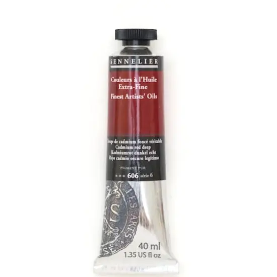 Sennelier Artists' Oil Color, 40mL 606 Cadmium Red Deep S6 {1}