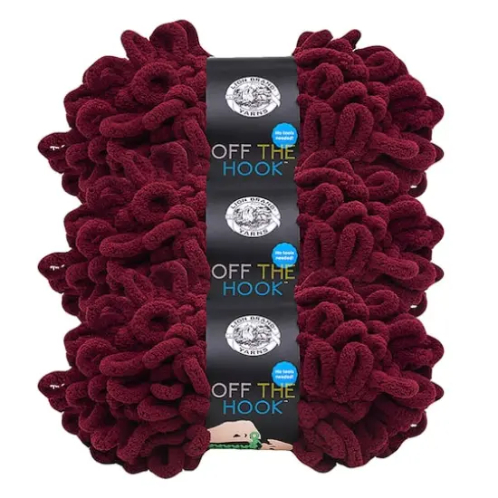 3 Pack Lion Brand&reg; Off The Hook&trade; Solid Yarn Cherry Bomb {1}