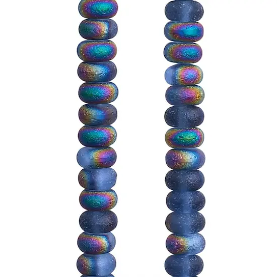 Blue Rondelle AB Glass Beads, 6mm by Bead Landing&trade; {1}
