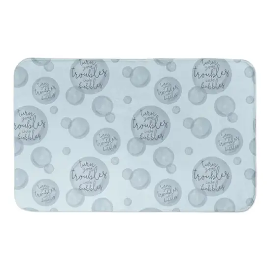 Turn Your Troubles Into Bubbles Bath Mat Blue {1}