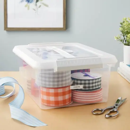 14.5qt. Storage Bin with Lid by Simply Tidy&reg; White {3}