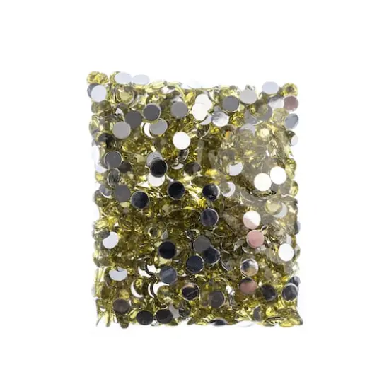 John Bead 8mm Acrylic Round Flat Back Rhinestones, 1,000ct. Yellow {4}