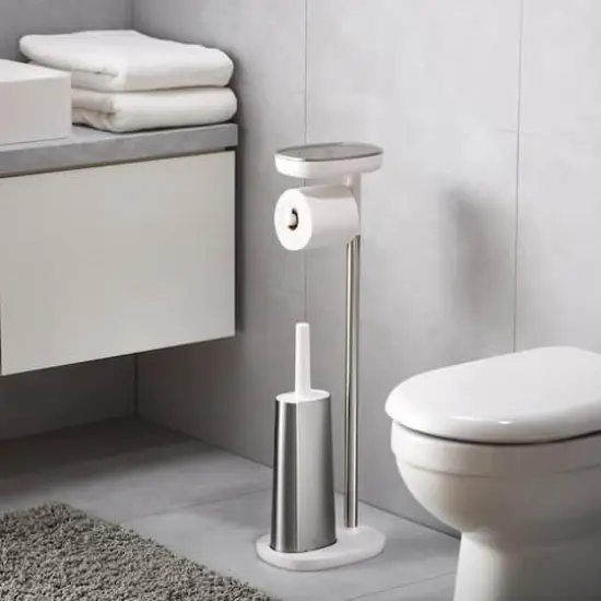 Joseph Joseph EasyStore Plus Standing Toilet Paper Holder with Flex Steel Toilet Brush {5}